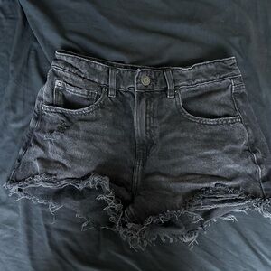 Black Garage Distressed Denim Shorts